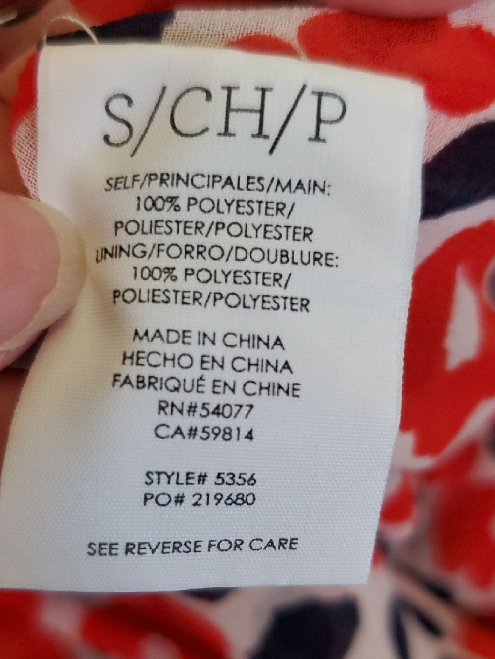 CAbi Red and Black Floral Print Top - Picture 5 of 6